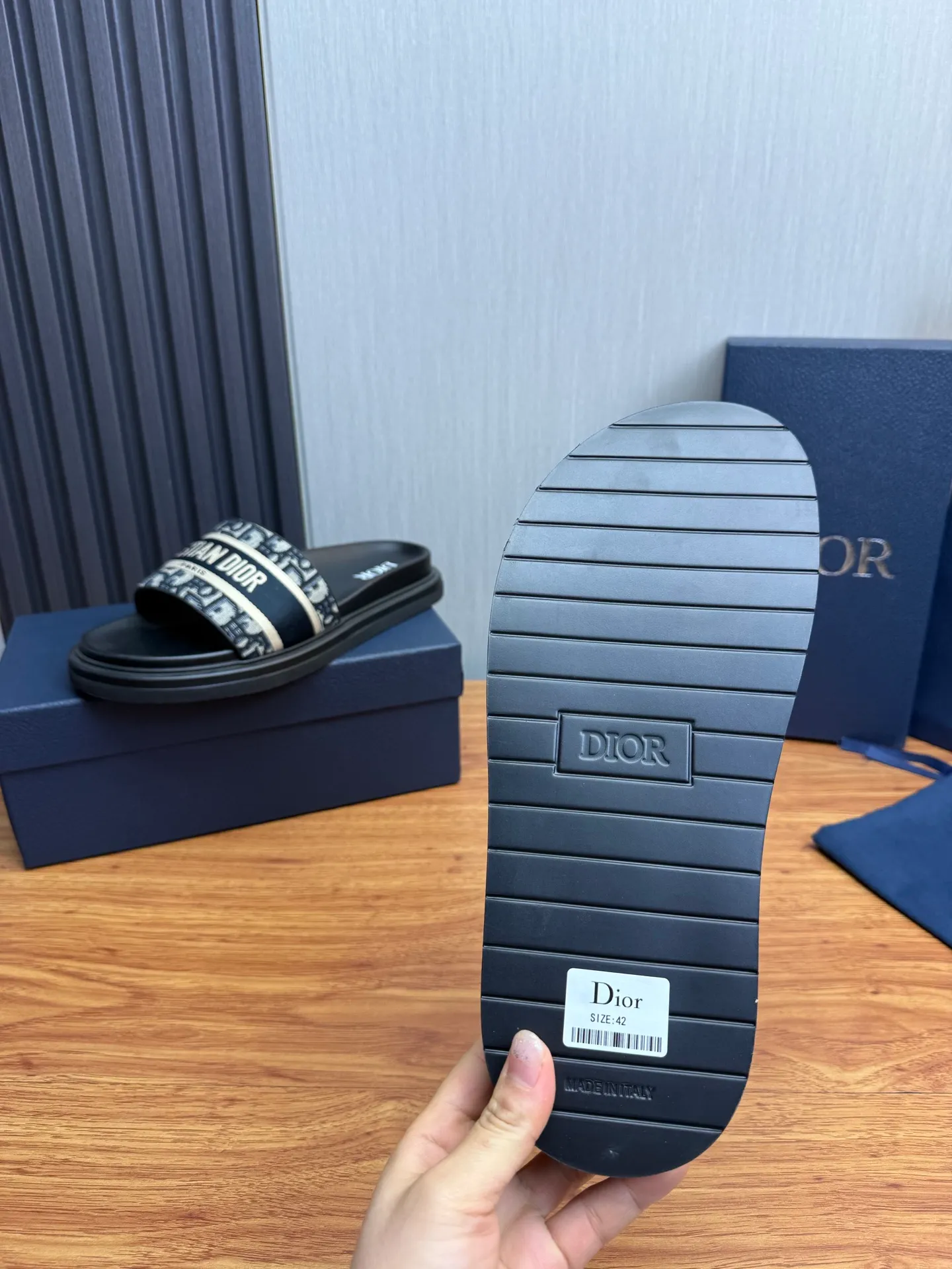 Men's shoes 260💰 Dior. Men's slippers🩴Official website 1:1 production 38-45 size 45 46 🉑️Customized original material shipped✅